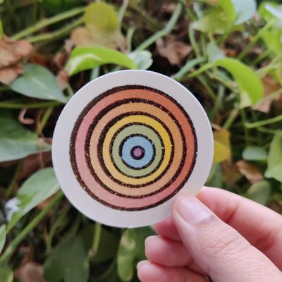 Pride bulls-eye sticker